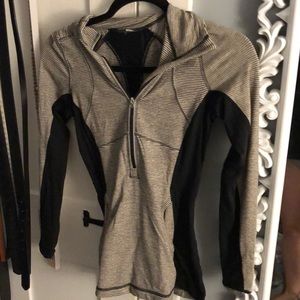 Striped LuLu Lemon half zip pullover